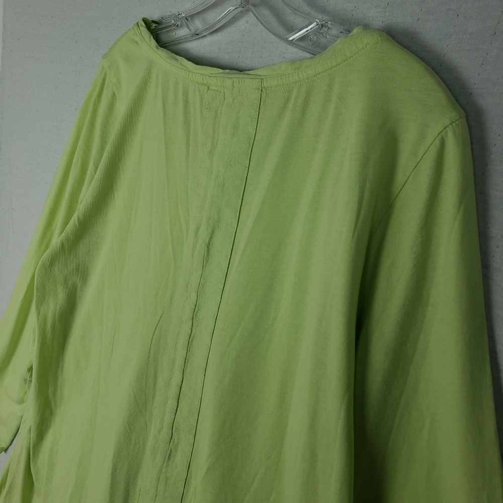 Soft Surroundings Tunic Cotton Top Lime Green Cotton size XL Lagenlook Pockets - Picture 11 of 11